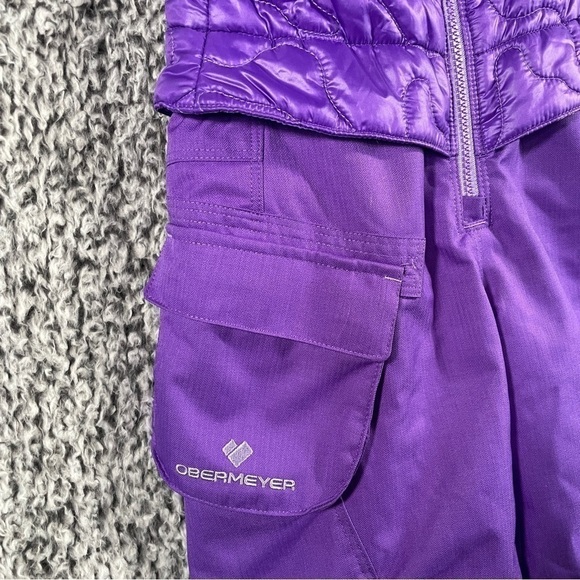 Obermeyer I-Grow Bib Snowsuit Girl's Size 4 Adjustable Ski Suit Purple Winter - Picture 7 of 11